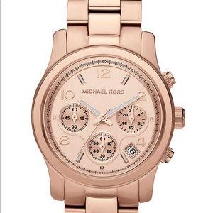 Michael Kors 'Runway' Rose Gold Plated Watch, 37mm